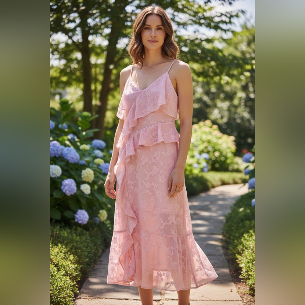 New Wild Fable Light Pink Ruffle Maxi Dress